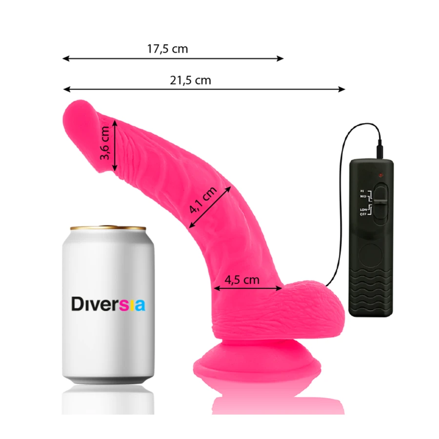 DIVERSIA - DILDO VIBRANTE FLESSIBILE 21,5 CM - VIOLA